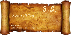 Bere Sára névjegykártya